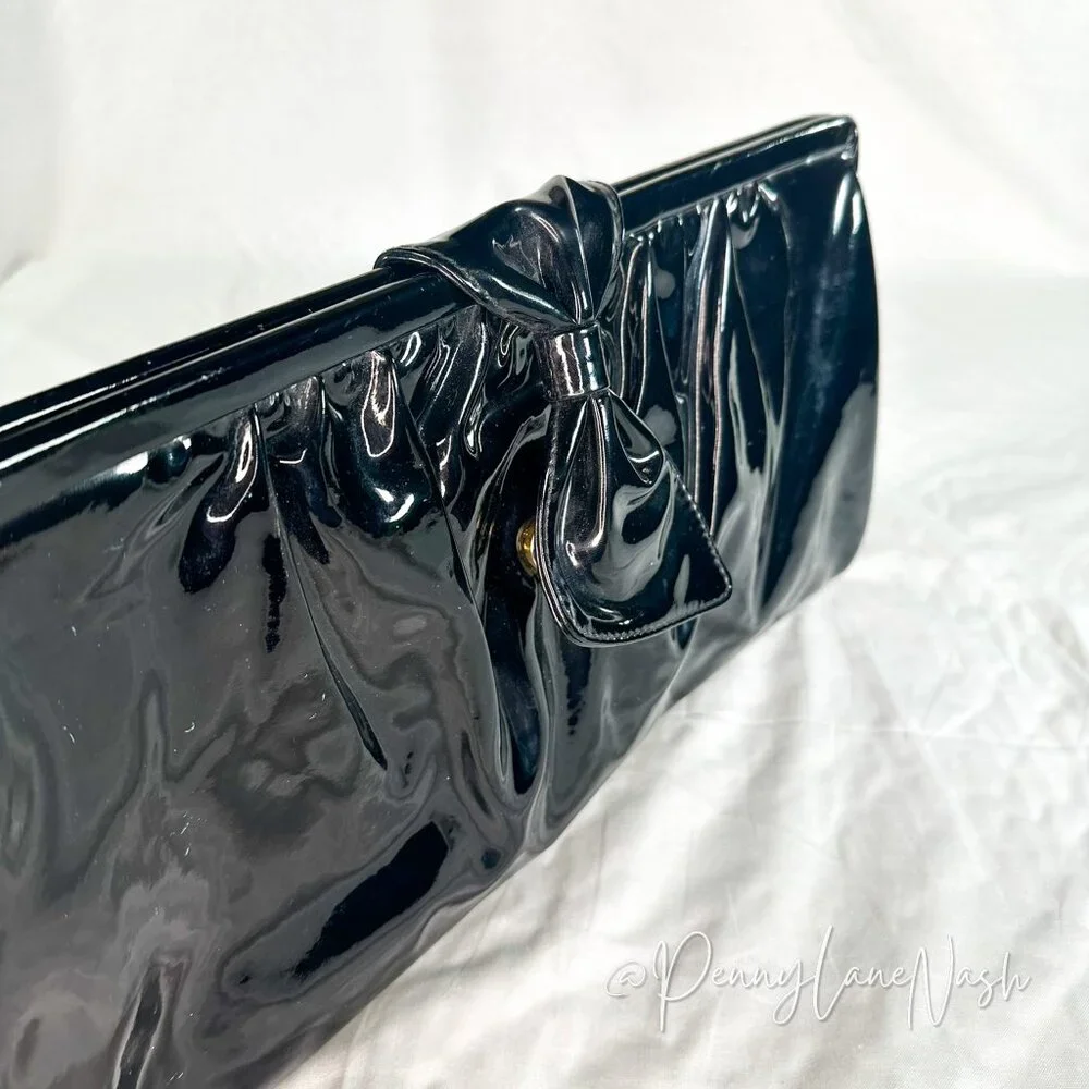 Vintage Ande Patent Leather Handbag Clutch Purse - Picture 9 of 9
